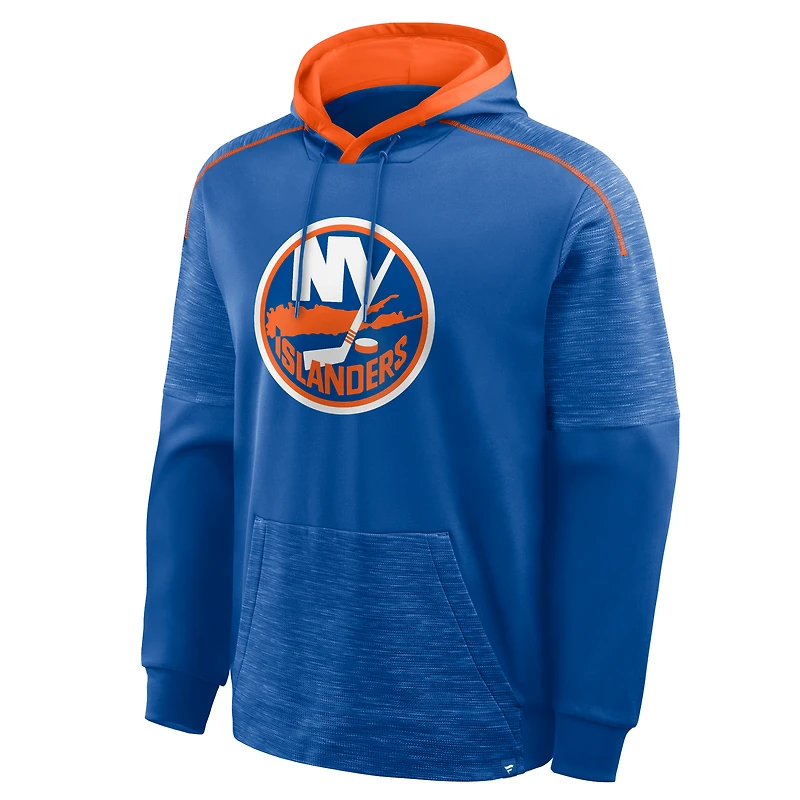 Men's Fanatics Royal New York Islanders Goaltender Defender Raglan Pullover Hoodie