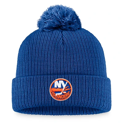 Men's Fanatics Royal New York Islanders Primary Logo Cuffed Knit Hat with Pom