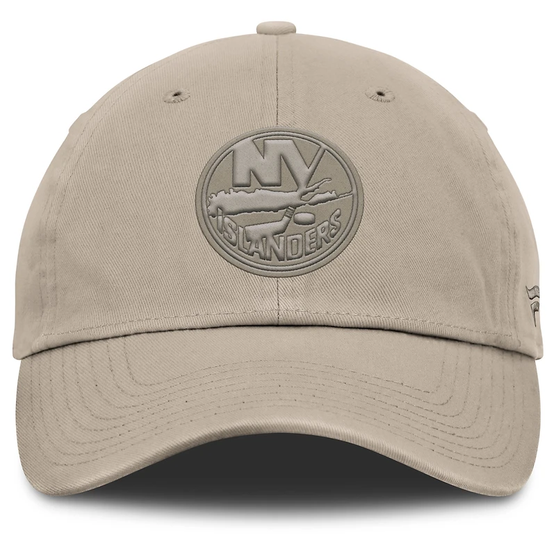 Men's Fanatics Tan New York Islanders Authentic Pro Road Adjustable Hat