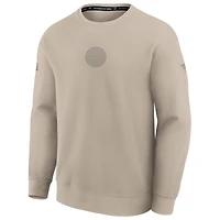 Men's Fanatics Tan New York Islanders Authentic Pro Road Tri-Blend Sweatshirt