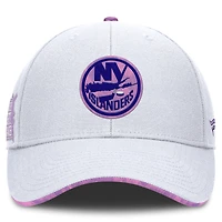 Casquette ajustable authentique Pro Hockey Fights Cancer des New York Islanders Fanatics pour hommes blanche