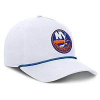 Casquette ajustable en forme de A pour homme, motif corde, blanc, des Islanders de New York