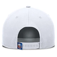 Casquette ajustable en forme de A pour homme, motif corde, blanc, des Islanders de New York