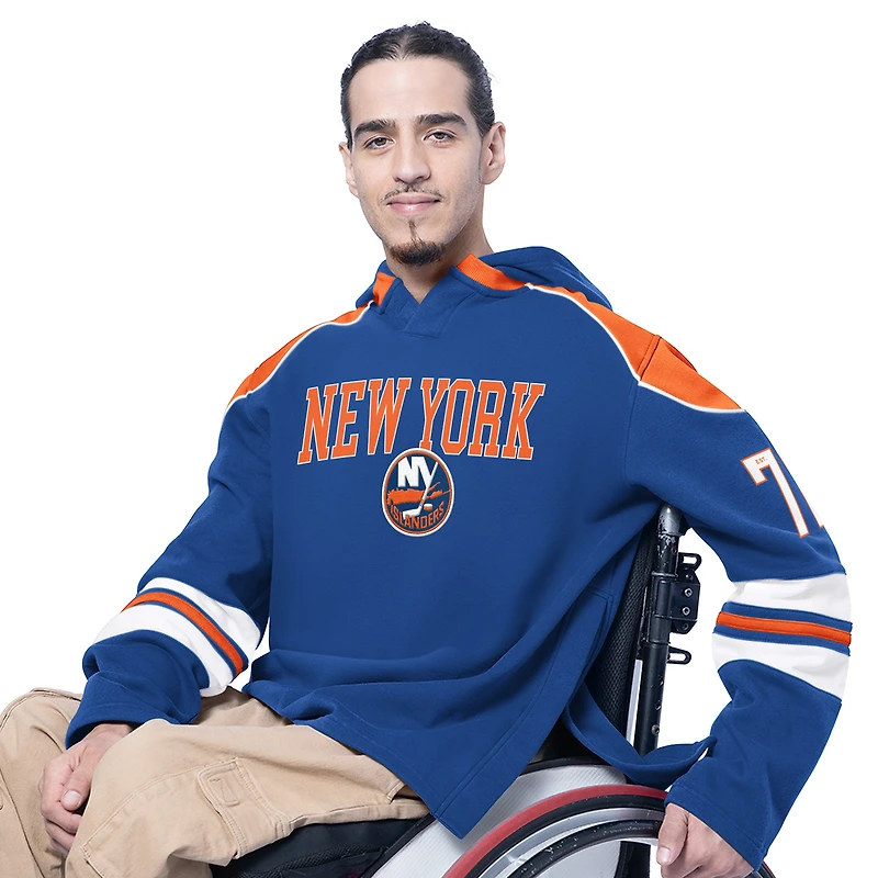 Men's G-III Sports by Carl Banks  Royal New York Islanders Adaptive Wear Lord Stanley Hooded Long Sleeve Sweatshirt