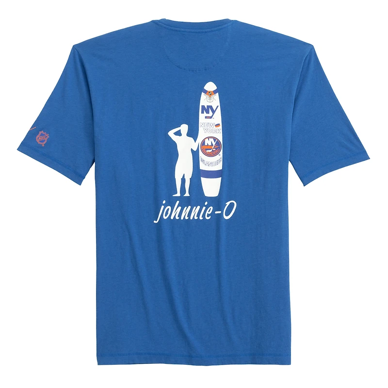 T-shirt Spencer chiné Royal New York Islanders pour homme de la marque Johnnie-O