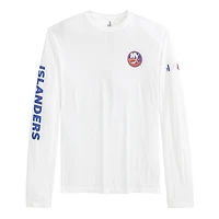T-shirt à manches longues Adam des Islanders de New York pour hommes Johnnie-O blanc