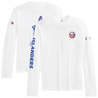 T-shirt à manches longues Adam des Islanders de New York pour hommes Johnnie-O blanc