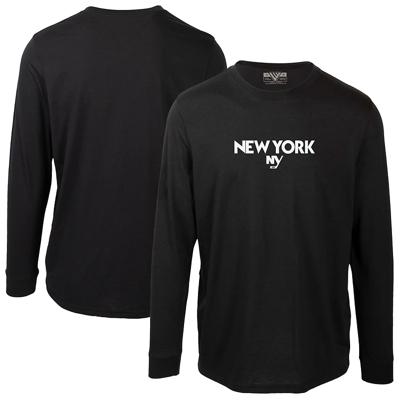 T-shirt à manches longues Oscar City Capsule pour homme, noir, des Islanders de New York