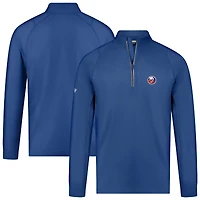 Men's Levelwear Royal New York Islanders Theory Insignia Core Raglan Quarter-Zip Pullover Top