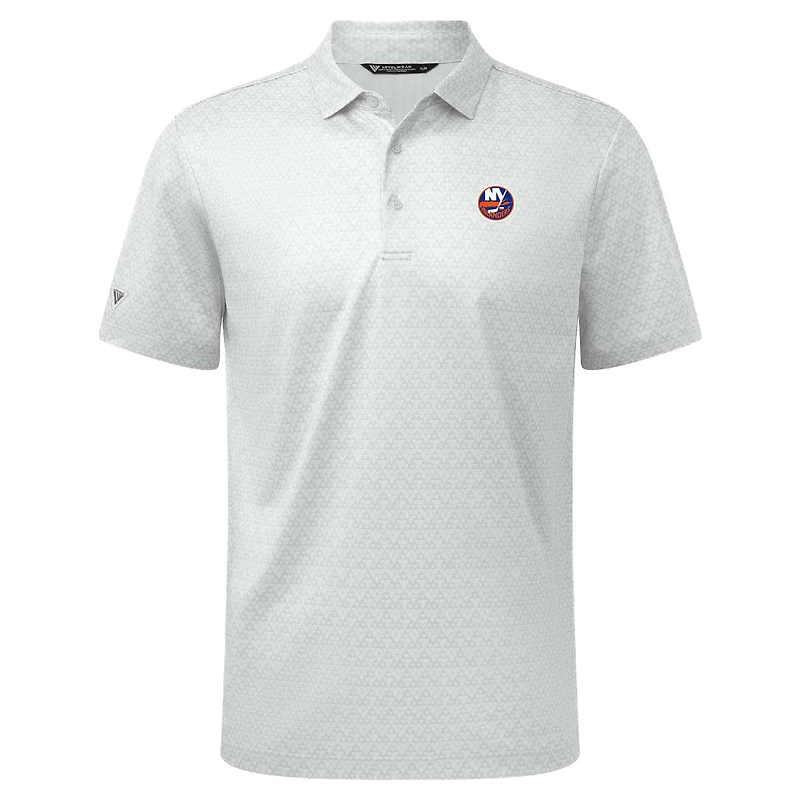 Polo System Insignia Core blanc pour homme de Levelwear avec logo des New York Islanders