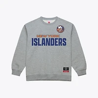 Men's Mitchell & Ness Heather Gray New York Islanders Core Wordmark Fleece Sweatshirt