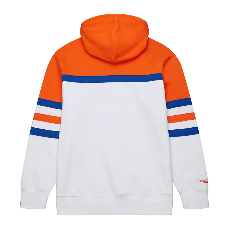 Men's Mitchell & Ness White/Orange New York Islanders Head Coach Pullover Hoodie