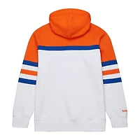 Men's Mitchell & Ness White/Orange New York Islanders Head Coach Pullover Hoodie