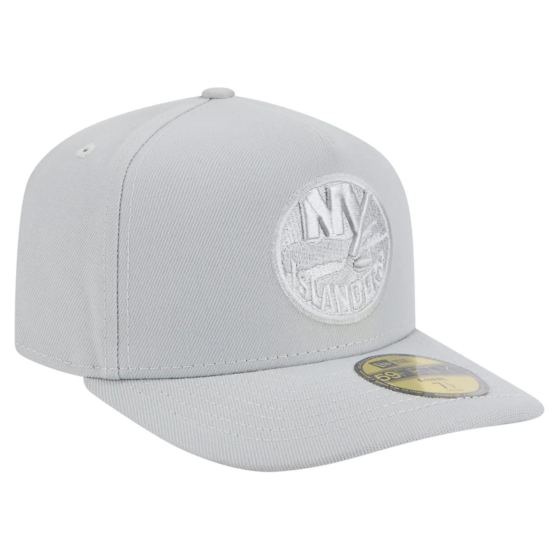 Casquette ajustée A-Frame 59FIFTY pour homme New Era grise avec pack de couleurs York Islanders
