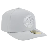 Casquette ajustée A-Frame 59FIFTY pour homme New Era grise avec pack de couleurs York Islanders