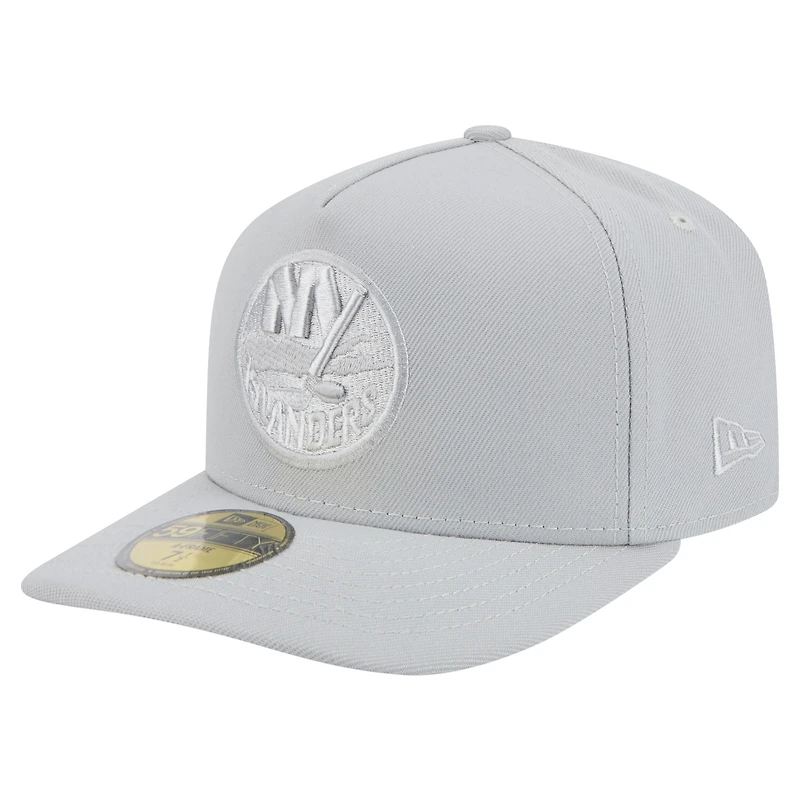 Casquette ajustée A-Frame 59FIFTY pour homme New Era grise avec pack de couleurs York Islanders
