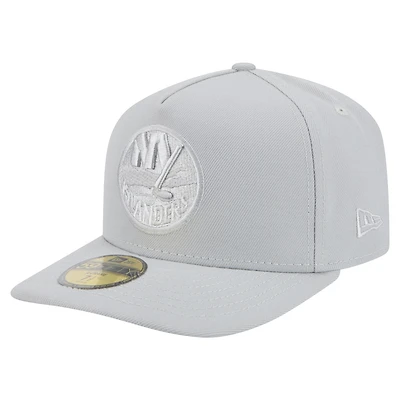 Men's New Era Gray York Islanders Color Pack A-Frame 59FIFTY Fitted Hat