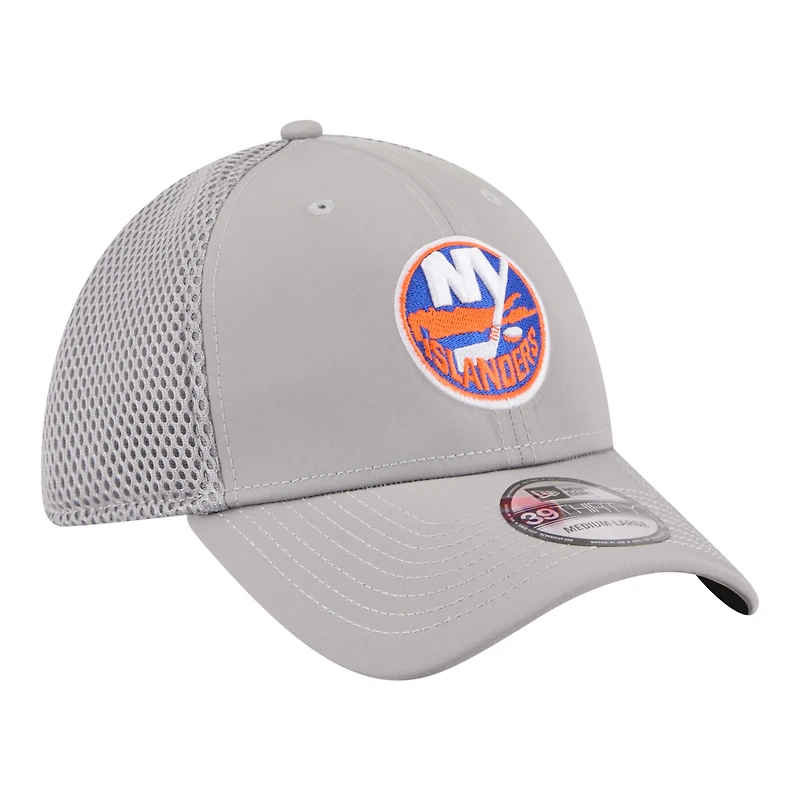 Men's New Era  Gray York Islanders Logo 39THIRTY Flex Hat