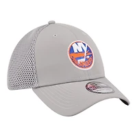 Men's New Era  Gray York Islanders Logo 39THIRTY Flex Hat