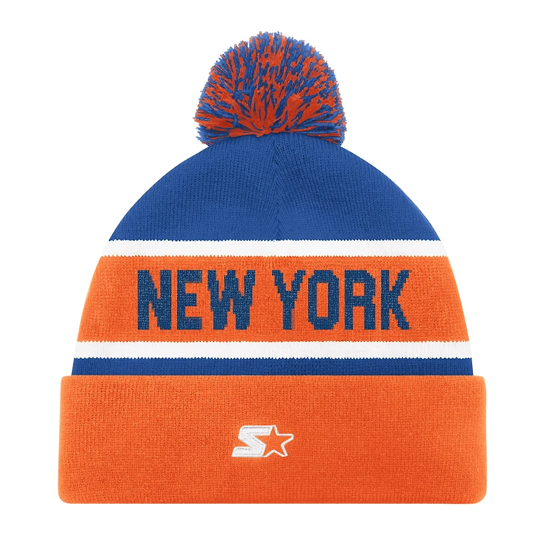 Bonnet en tricot orange Starter pour homme avec pompon des New York Islanders
