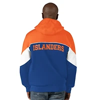 Men's Starter  Royal/Orange New York Islanders Power Forward Full-Zip Hoodie