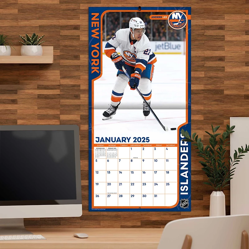 Calendrier mural de l'équipe des Islanders de New York 2024-2025 12" x 12"