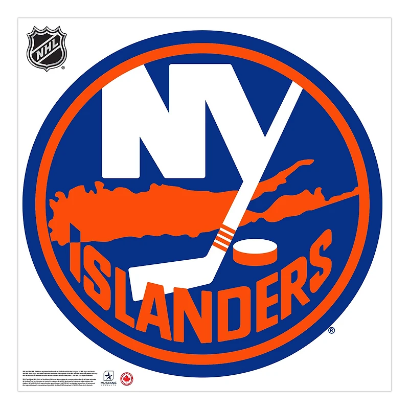 Islanders de New York - Sticker mural vinyle repositionnable équipe 36'' x 36''