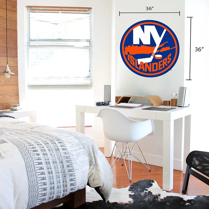 Islanders de New York - Sticker mural vinyle repositionnable équipe 36'' x 36''