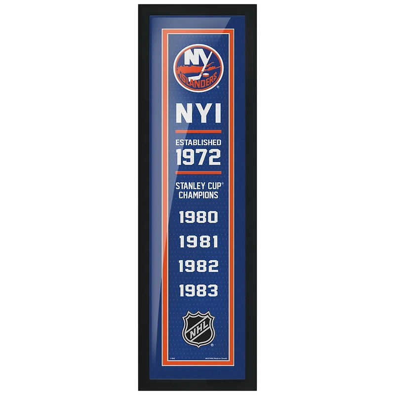 Islanders de New York - Panneau encadré Empire 6'' x 22''