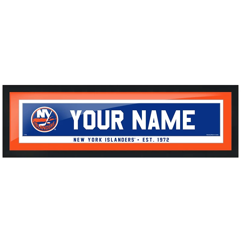 Islanders de New York - Cadre photo de personnalisation d'équipe de 6'' x 22''