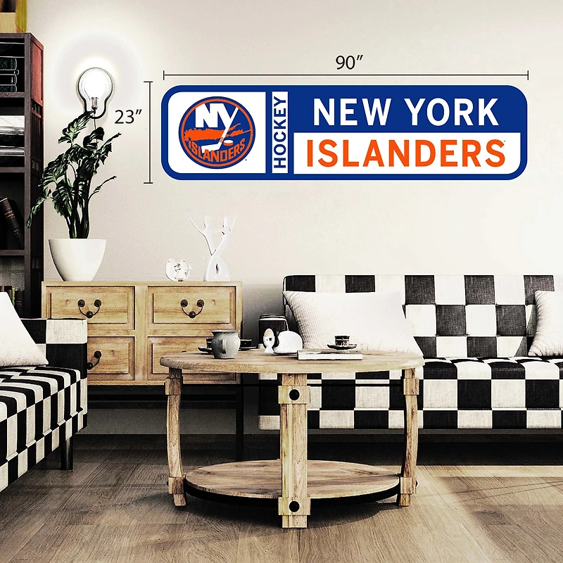 New York Islanders - 90'' x 23'' Team Logo Repositionable Wall Decal