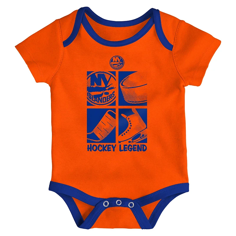 Ensemble de body trois pièces pour nouveau-né et bébé, motif Legend des New York Islanders