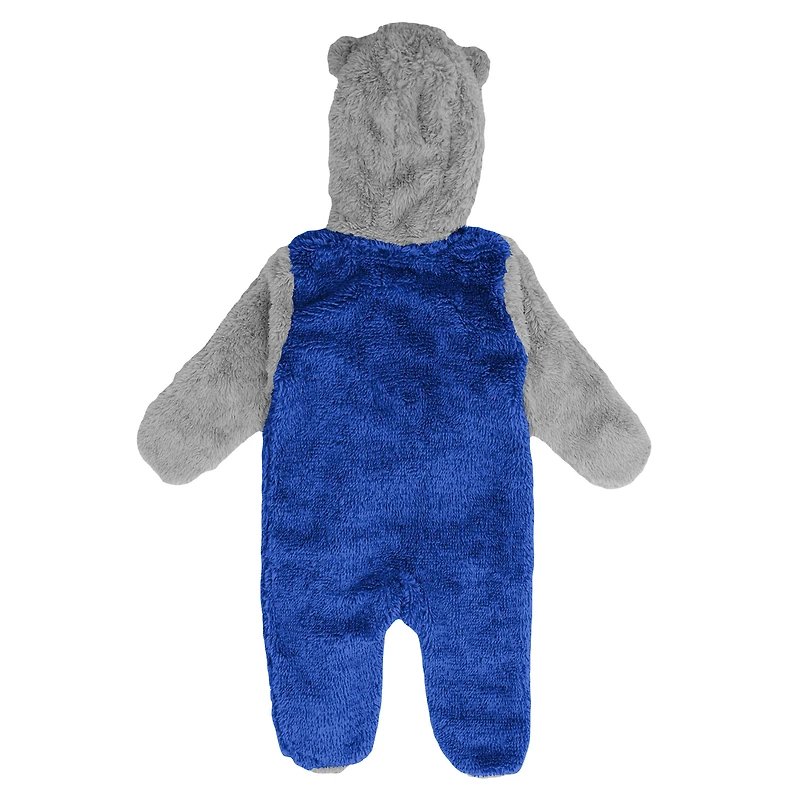 Dormeuse à fermeture éclair complète en polaire pour nouveau-né et nourrisson Royal New York Islanders Game Nap Teddy Bunting