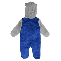 Dormeuse à fermeture éclair complète en polaire pour nouveau-né et nourrisson Royal New York Islanders Game Nap Teddy Bunting