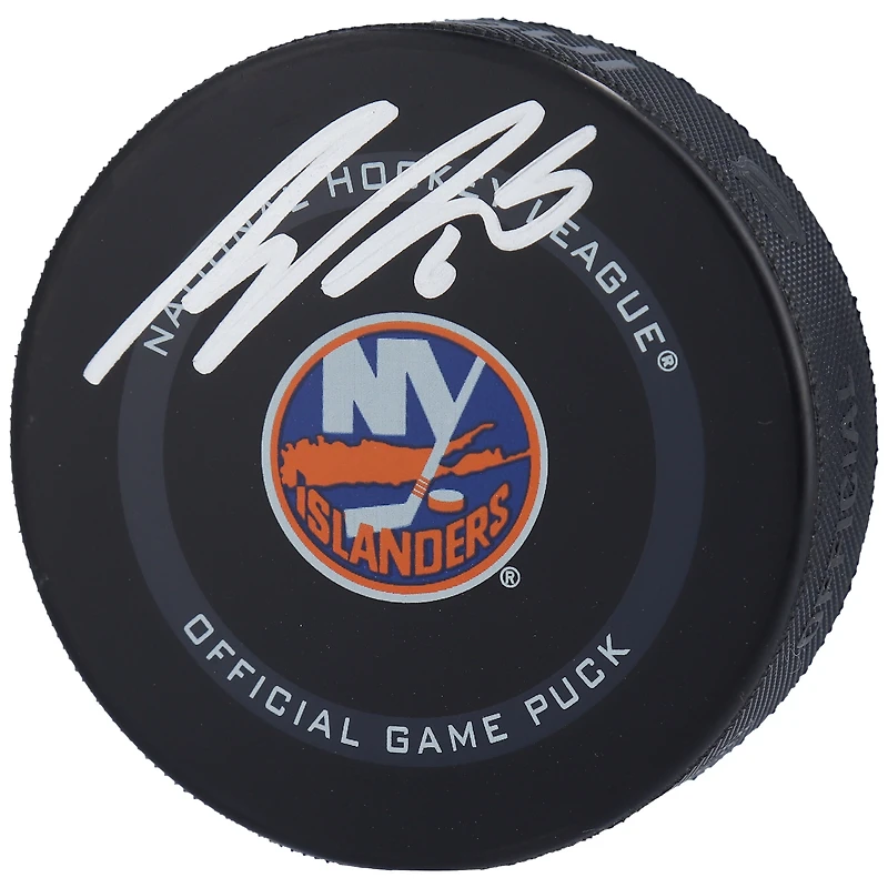 Rondelle de jeu officielle autographiée par Ryan Pulock des Islanders de New York, modèle 2021