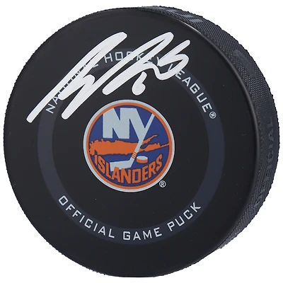 Rondelle de match officielle modèle 2021 autographiée par Ryan Pulock, des Islanders de New York
