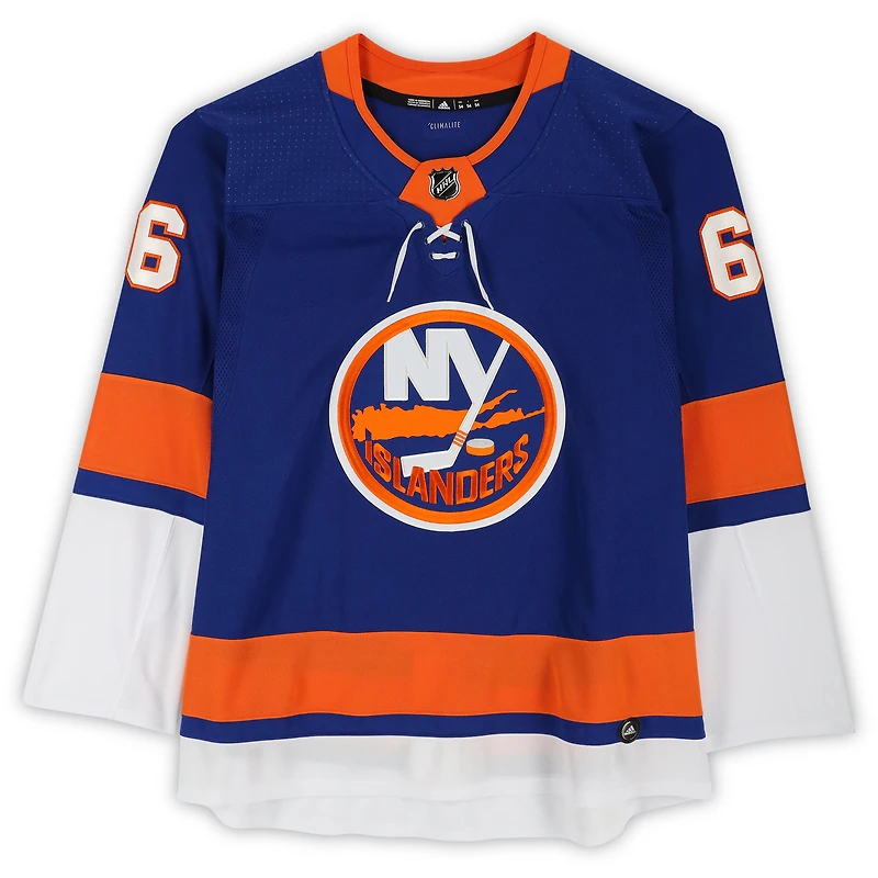 Maillot Adidas authentique bleu autographié par Ryan Pulock des Islanders de New York