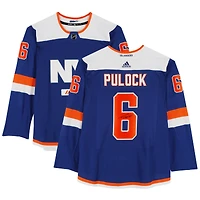 Maillot authentique Adidas bleu dédicacé par Ryan Pulock des Islanders de New York