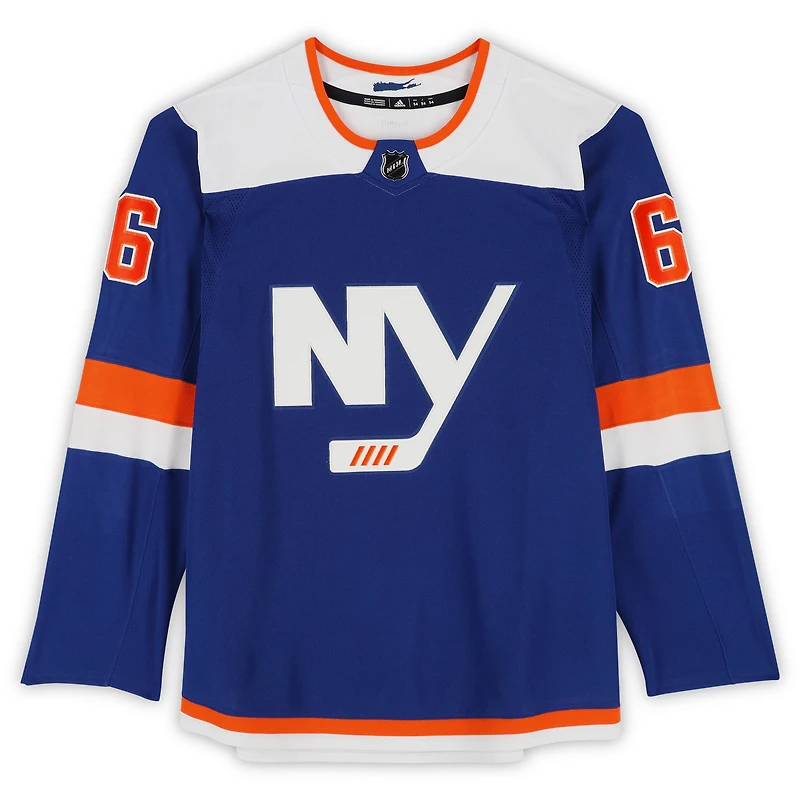 Maillot authentique Adidas bleu dédicacé par Ryan Pulock des Islanders de New York
