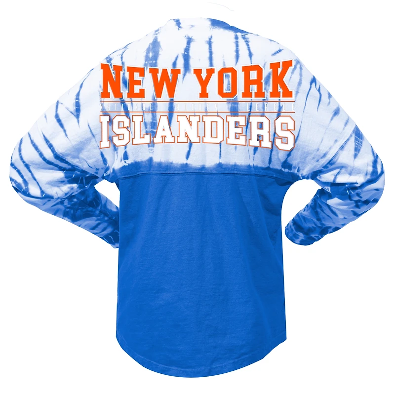 T-shirt unisexe Spirit Jersey Royal New York Islanders Crystal Half Dye à manches longues