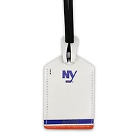Étiquette de bagage en cuir personnalisée des Islanders de New York blanche