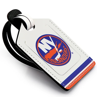 Étiquette de bagage en cuir personnalisée des Islanders de New York blanche