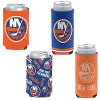 WinCraft Islanders de New York, paquet de 4, 12 oz. Ensemble refroidisseur de canettes et de canettes minces