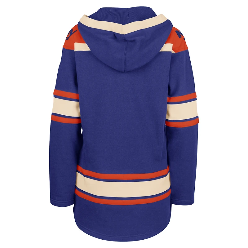 Women's '47  Royal New York Islanders Superior Lacer Pullover Hoodie