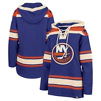 Women's '47  Royal New York Islanders Superior Lacer Pullover Hoodie