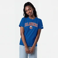 T-shirt féminin Champion Royal New York Islanders avec logo de la mascotte Arch