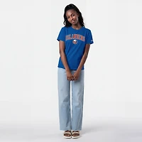 T-shirt féminin Champion Royal New York Islanders avec logo de la mascotte Arch
