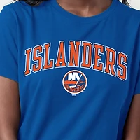 Women's Champion  Royal New York Islanders Arch Mascot Logo T-Shirt