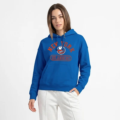 Women's Champion  Royal New York Islanders Arched Pill Box Hoodie