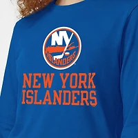 Women's Champion  Royal New York Islanders Wordmark Lockup Long Sleeve T-Shirt